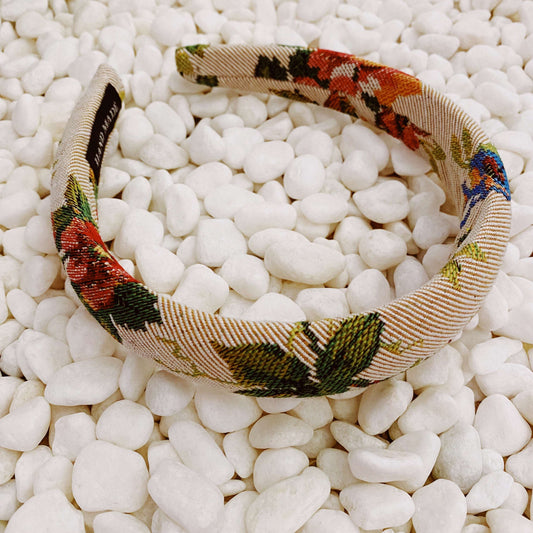 Bandeau floral vintage tapisserie