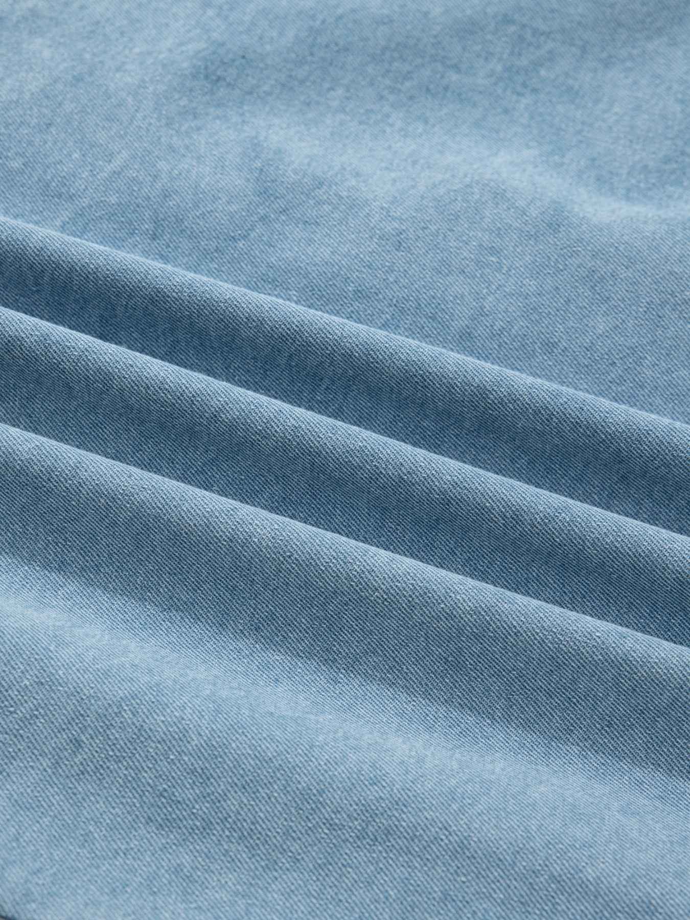 Chemise en jean boutonnée à volants