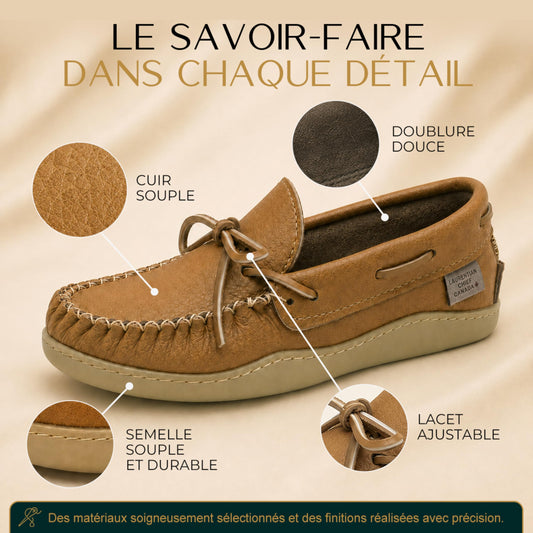 Mocassin homme cuir véritable artisanal — cork et fudge, EU 40–46