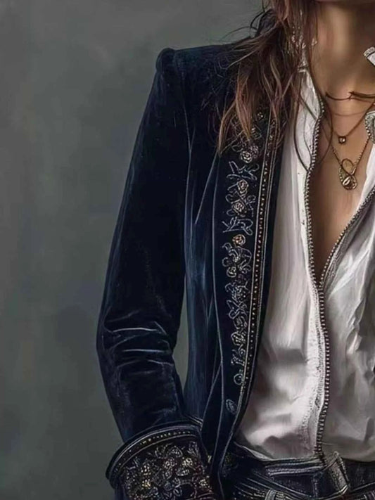 Veste boutonnée à imprimé floral