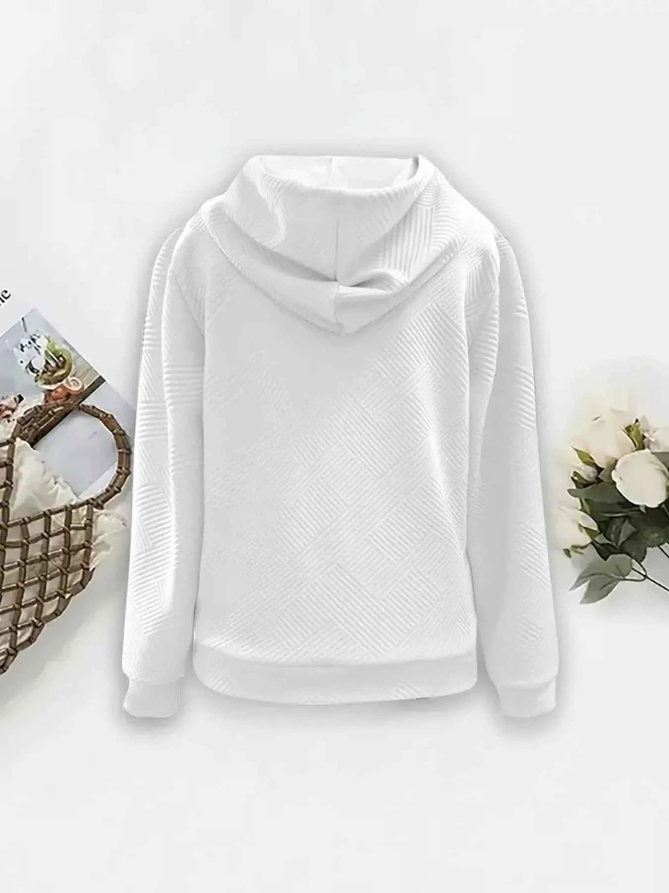 Veste à capuche zippée texturée