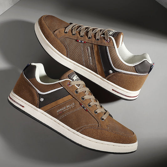 Baskets homme en cuir synthétique et mesh respirant