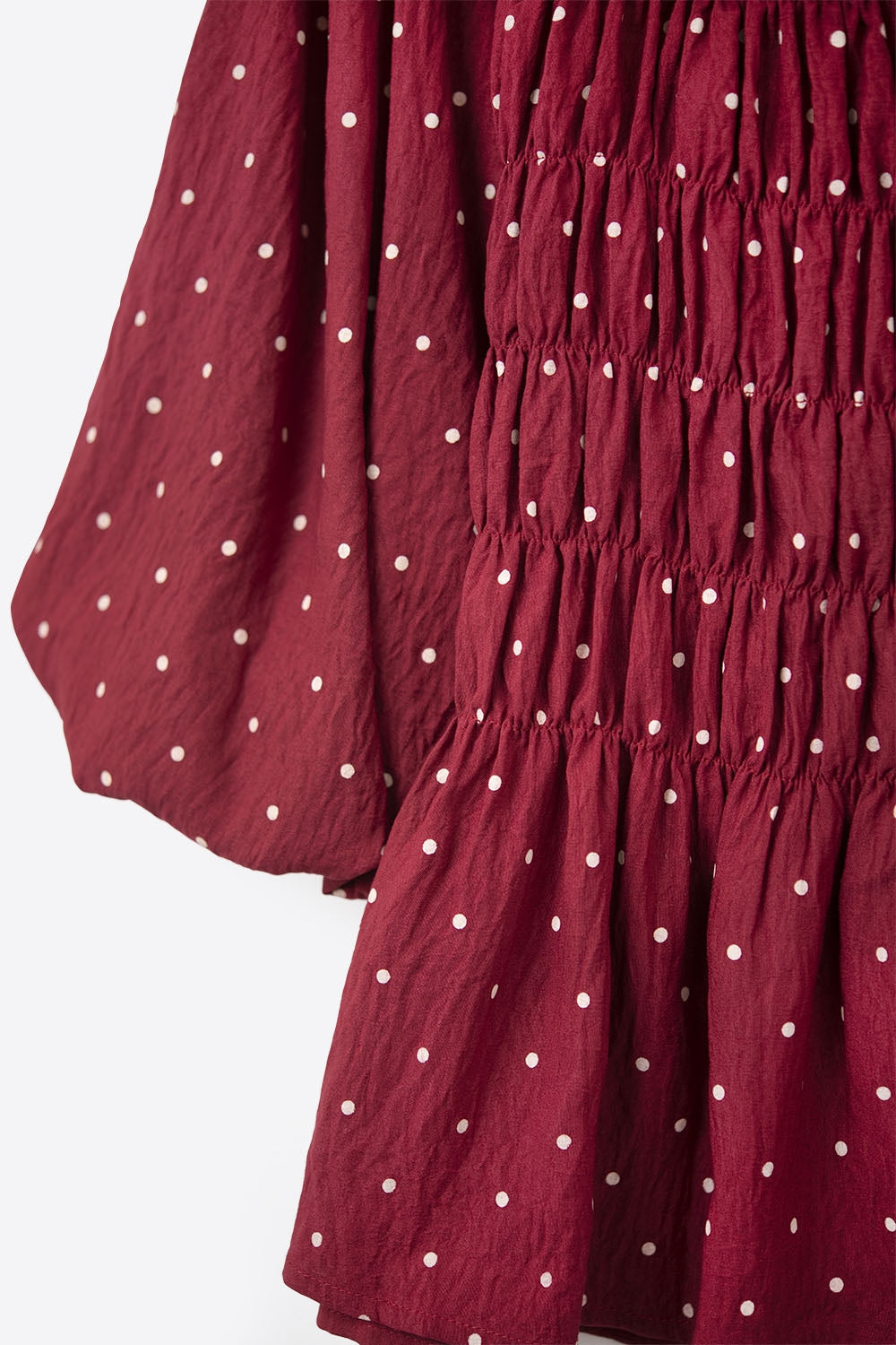 Haut court rouge à pois ajusté à la taille MyParisMonaco