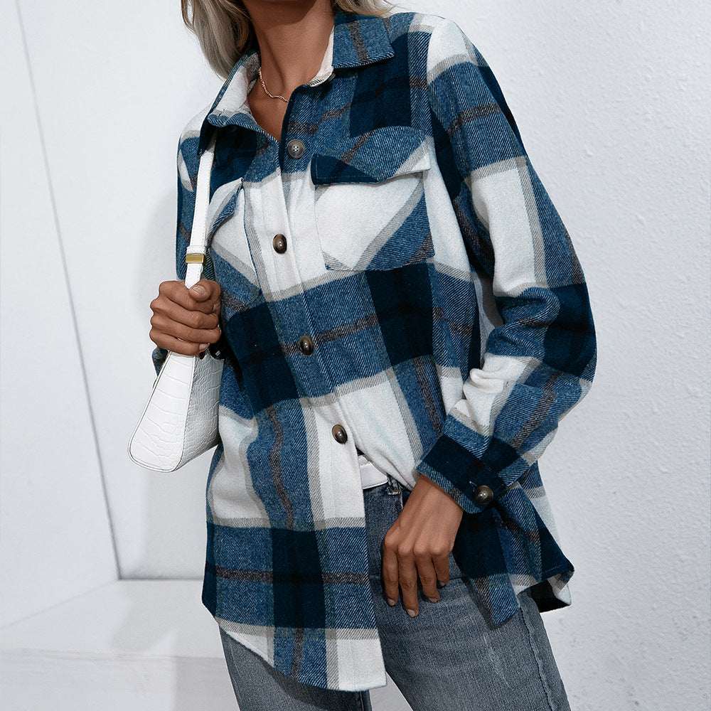 Chemise longue flanelle carreaux vintage femme