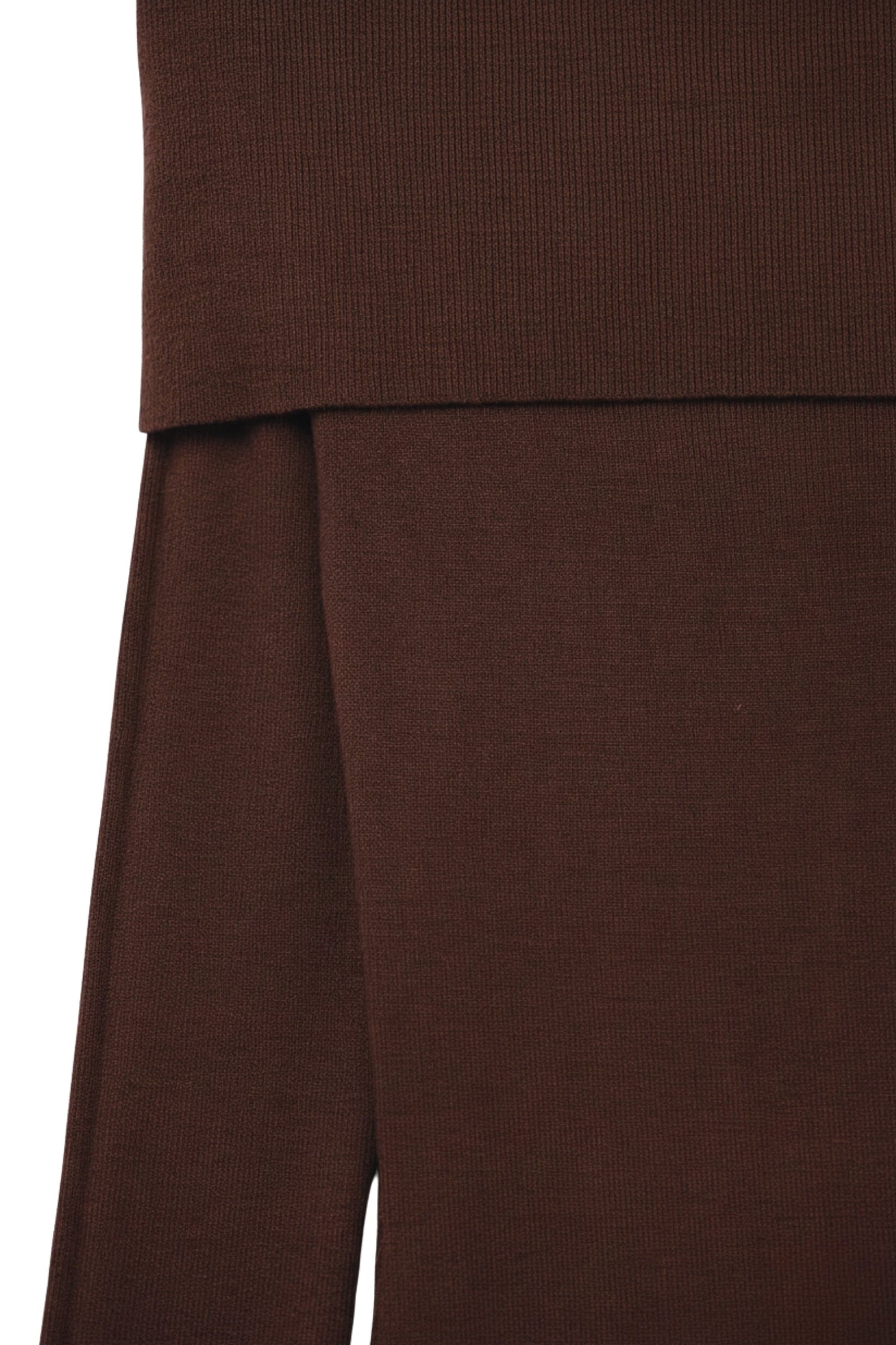 Robe longue en maille à épaules dénudées marron (Robe Bardot) MyParisMonaco