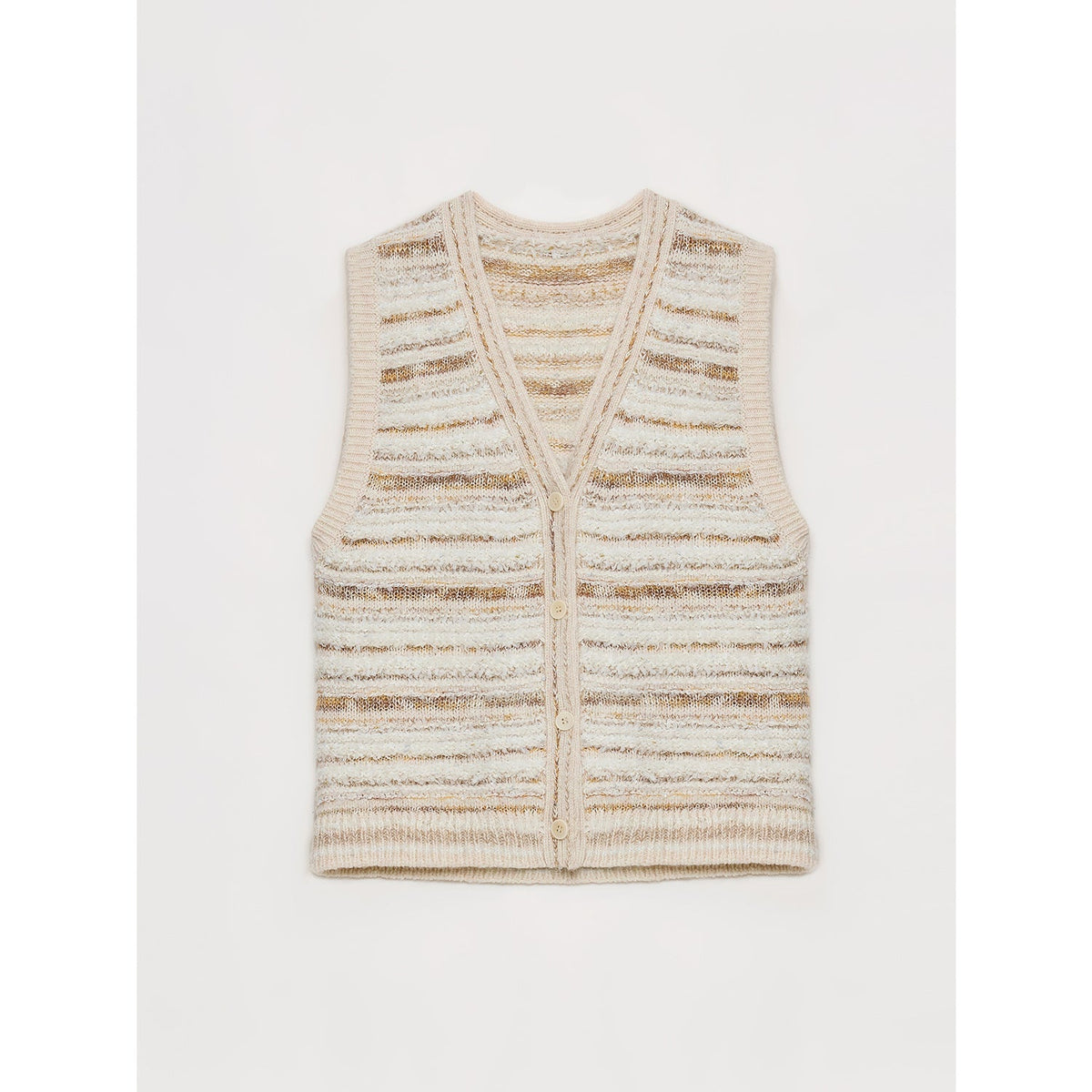 Cardigan rayé en maille tissée col V printemps MyParisMonaco
