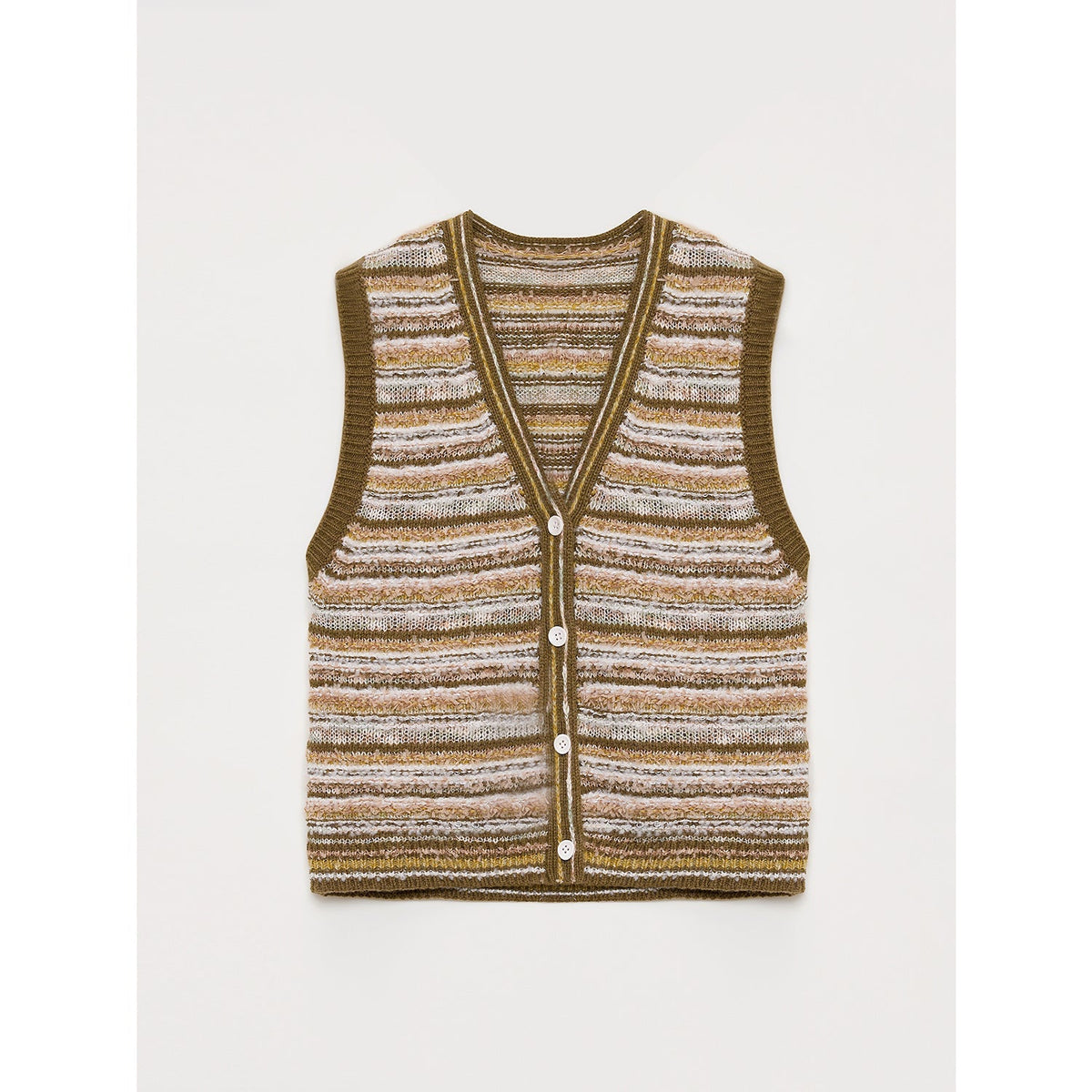 Cardigan rayé en maille tissée col V printemps MyParisMonaco