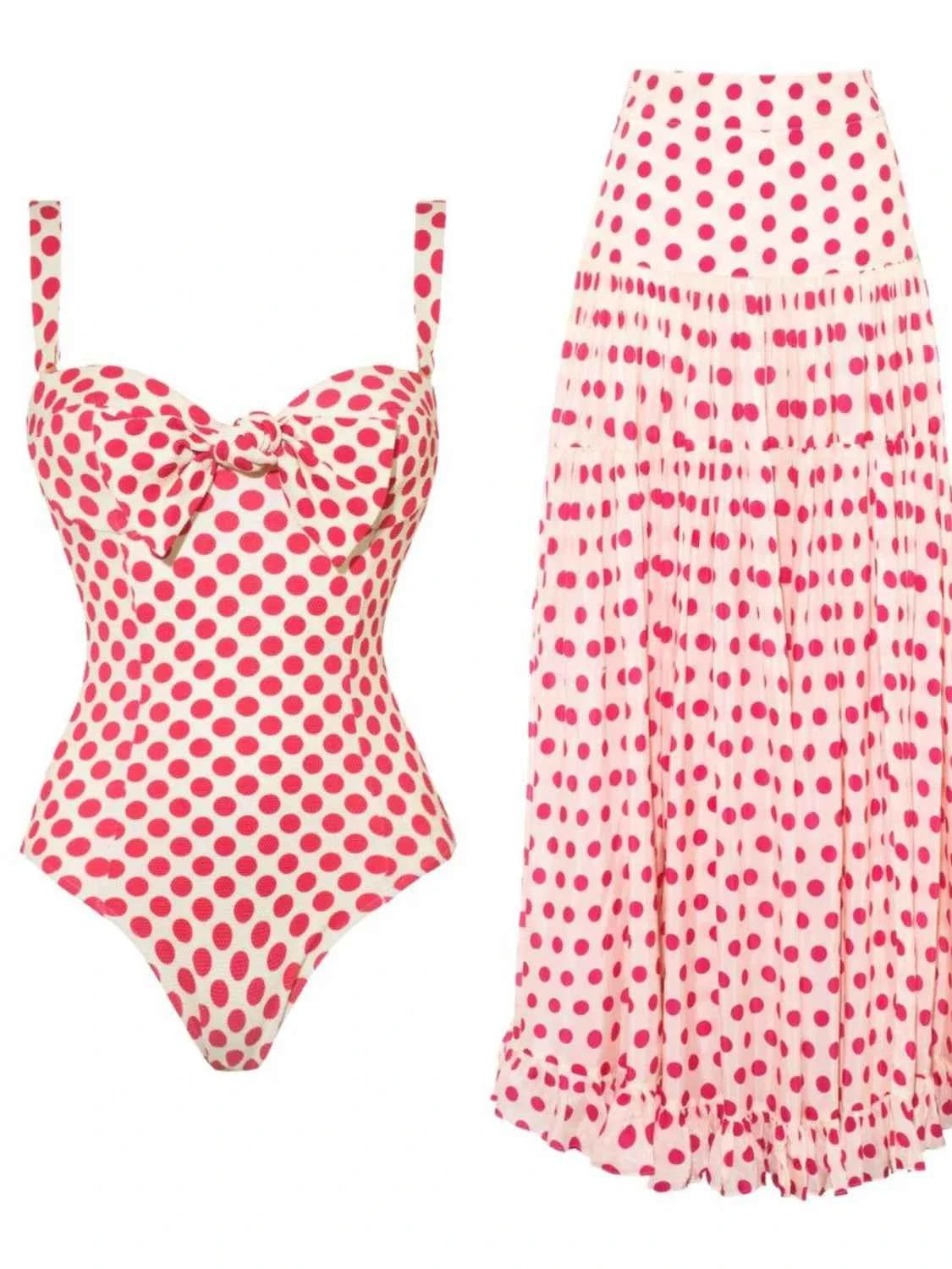 Ensemble maillot de bain imprimé et jupe assortie
