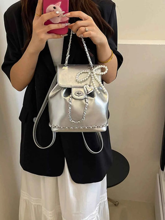 Pearl Decor Backpack Bag