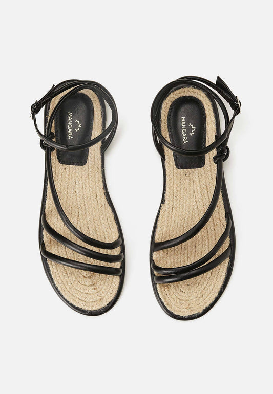 Sandales en cuir à brides noires MyParisMonaco