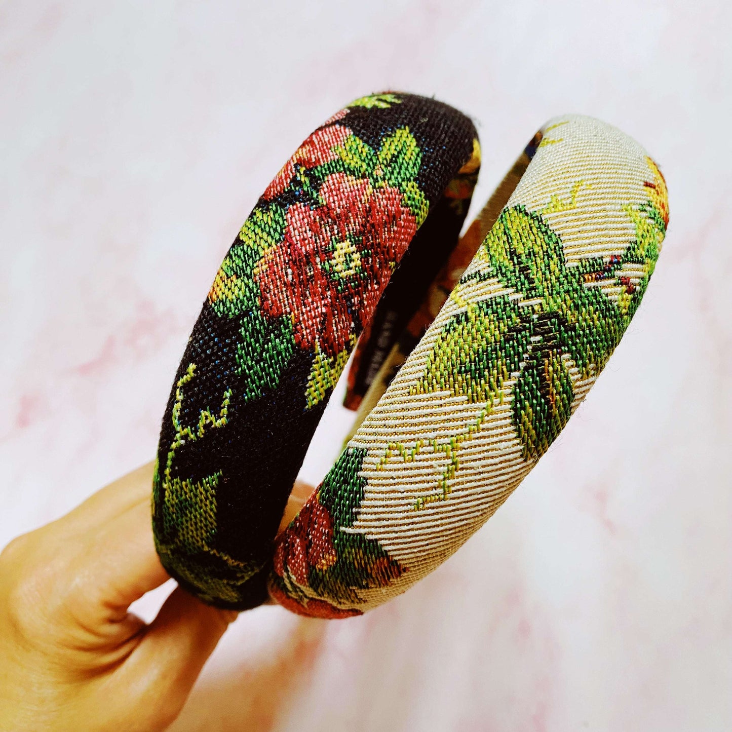 Bandeau floral vintage tapisserie
