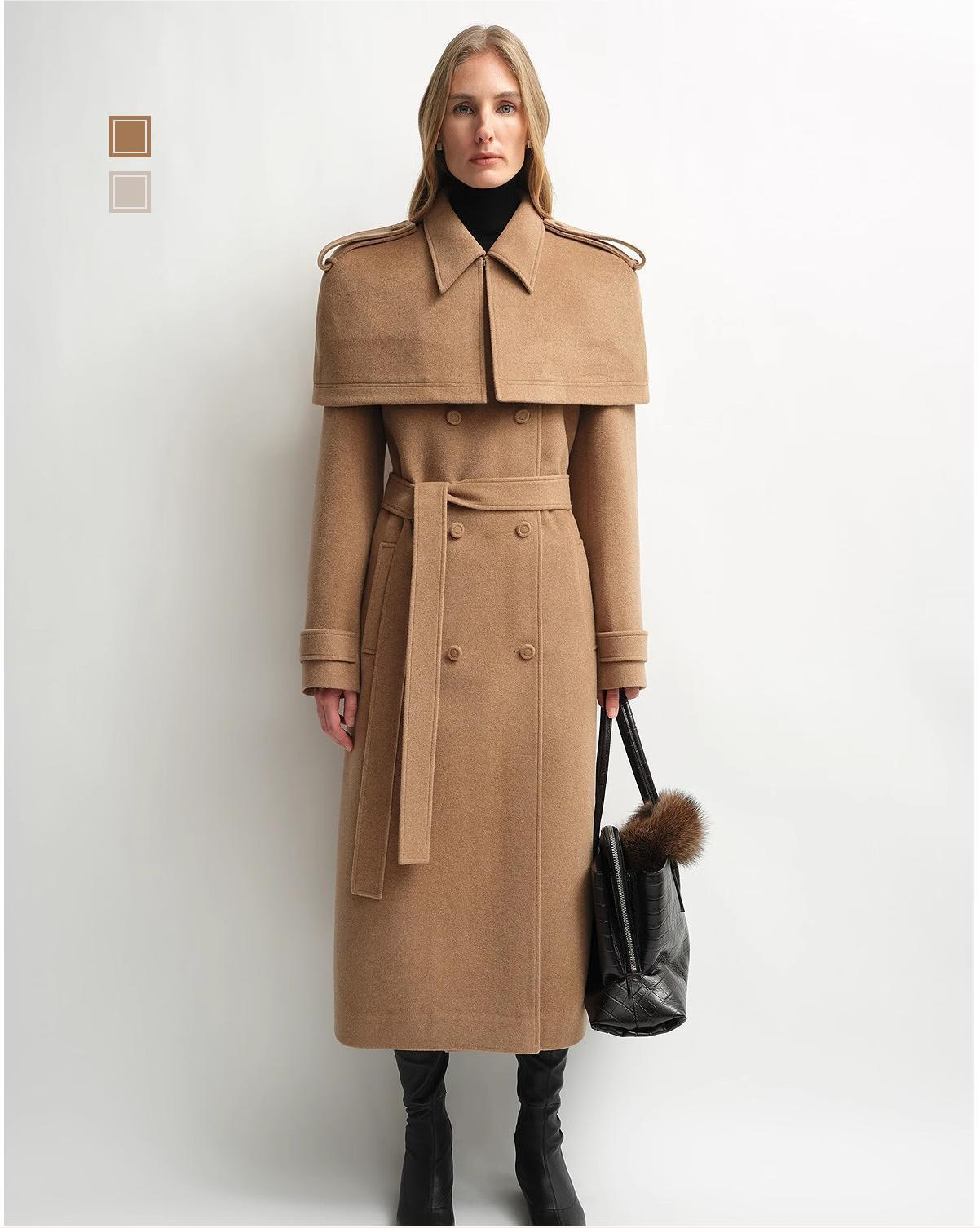 Manteau en laine d'alpaga avec cape amovible MyParisMonaco