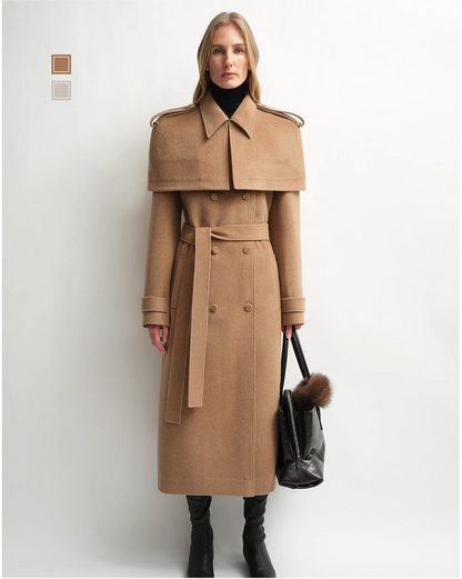Manteau en laine d'alpaga avec cape amovible MyParisMonaco
