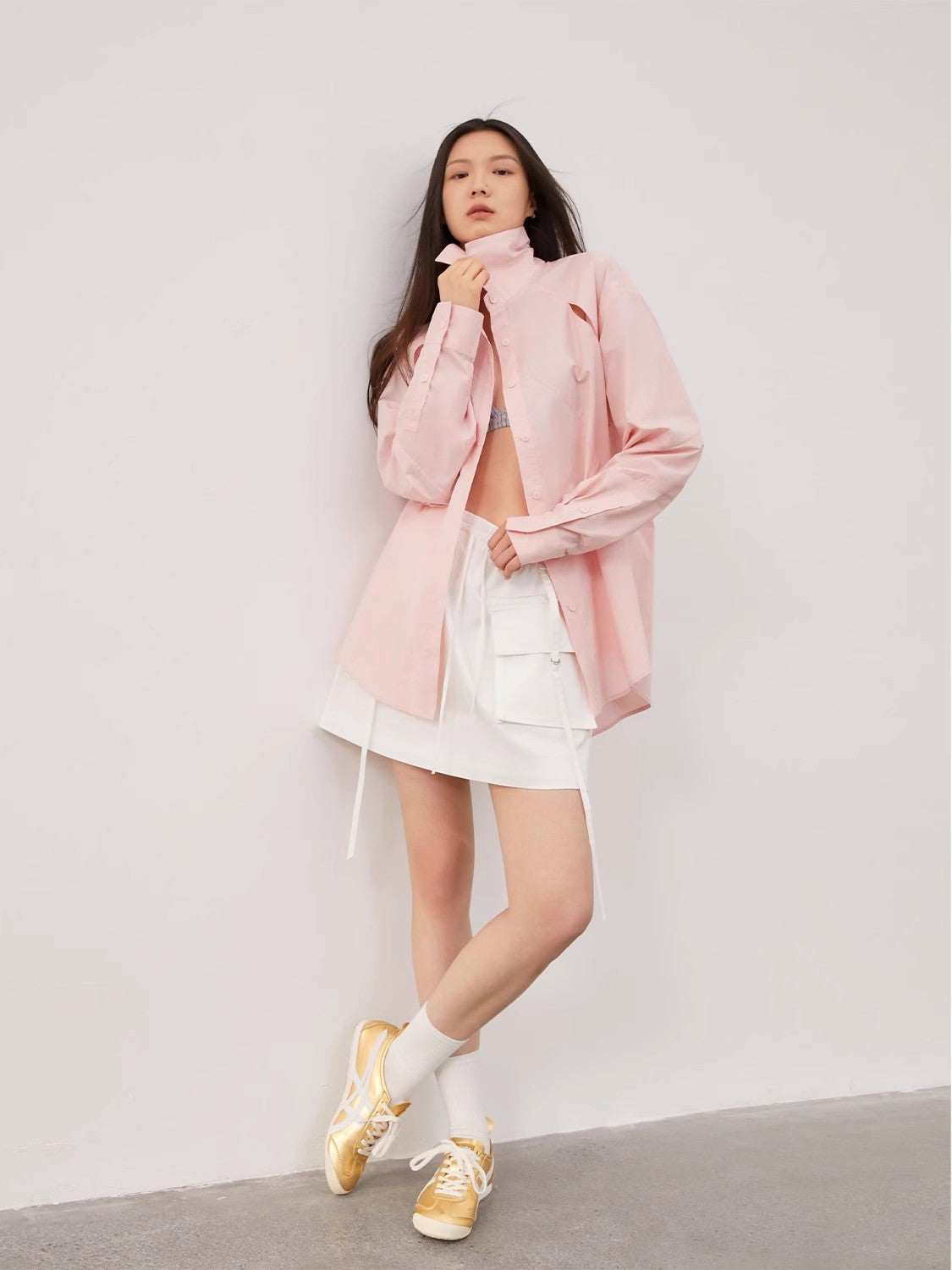 Chemise longue déstructurée en coton peigné MyParisMonaco