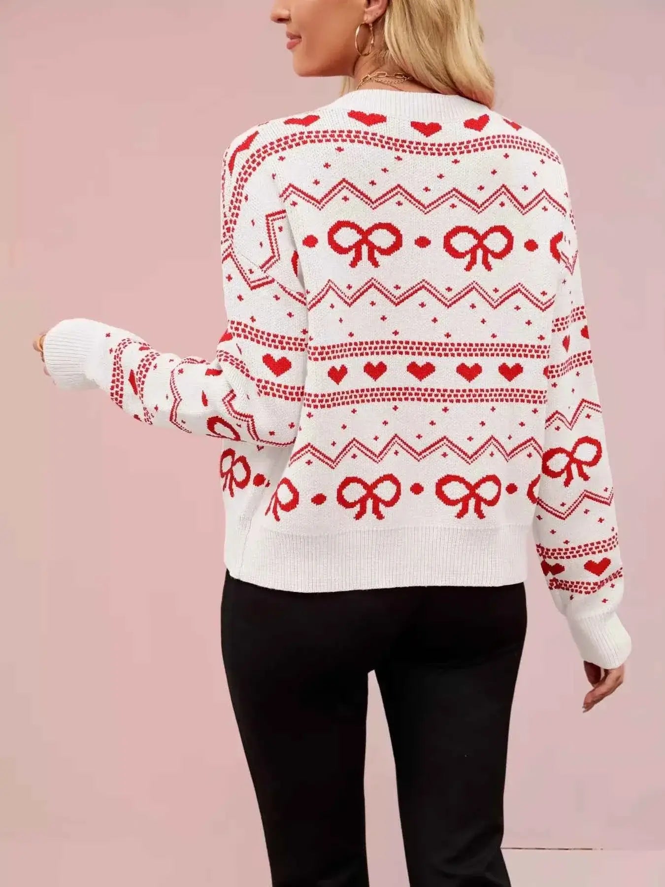 Cardigan en maille motif nœud papillon