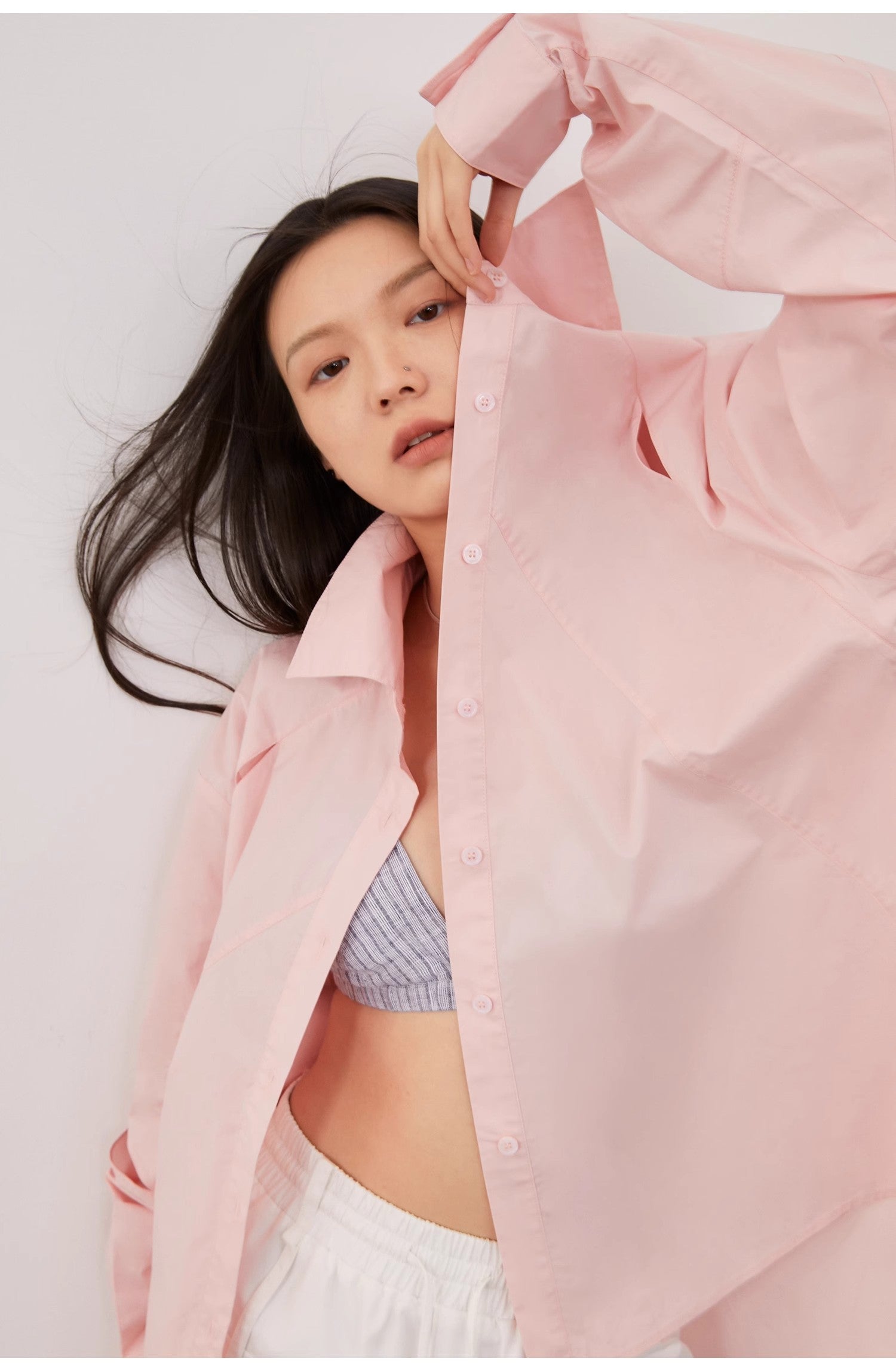 Chemise longue déstructurée en coton peigné MyParisMonaco