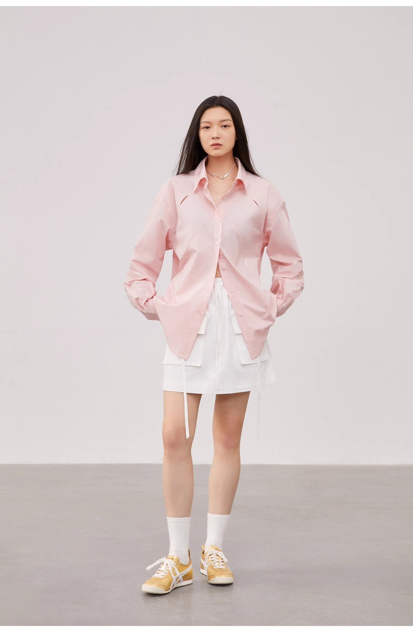 Chemise longue déstructurée en coton peigné MyParisMonaco