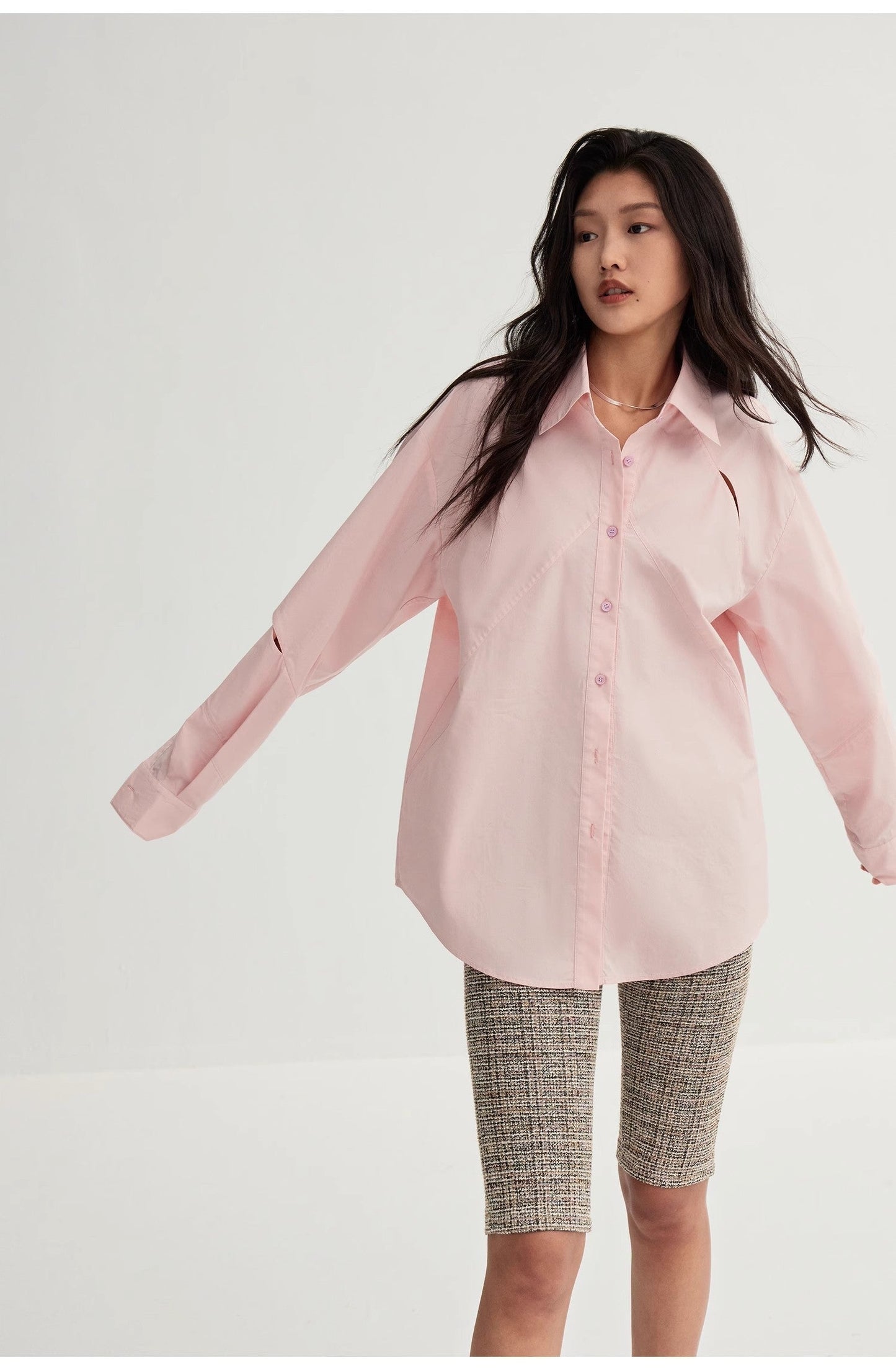 Chemise longue déstructurée en coton peigné MyParisMonaco