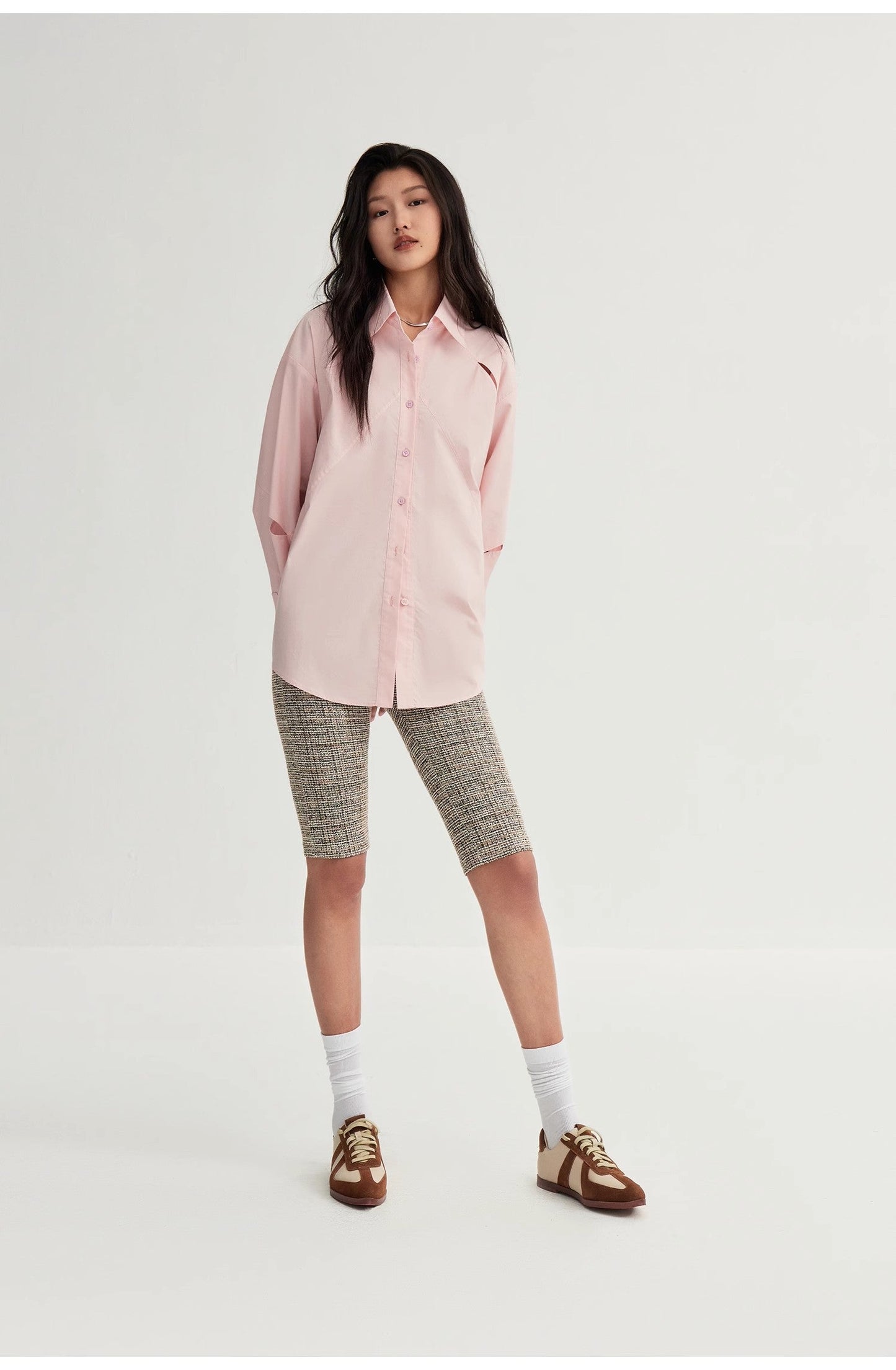 Chemise longue déstructurée en coton peigné MyParisMonaco