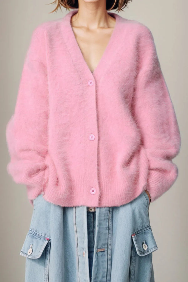 Cardigan à épaules tombantes et boutonnage