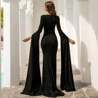 Robe longue manches longues élégante - MyParisMonaco