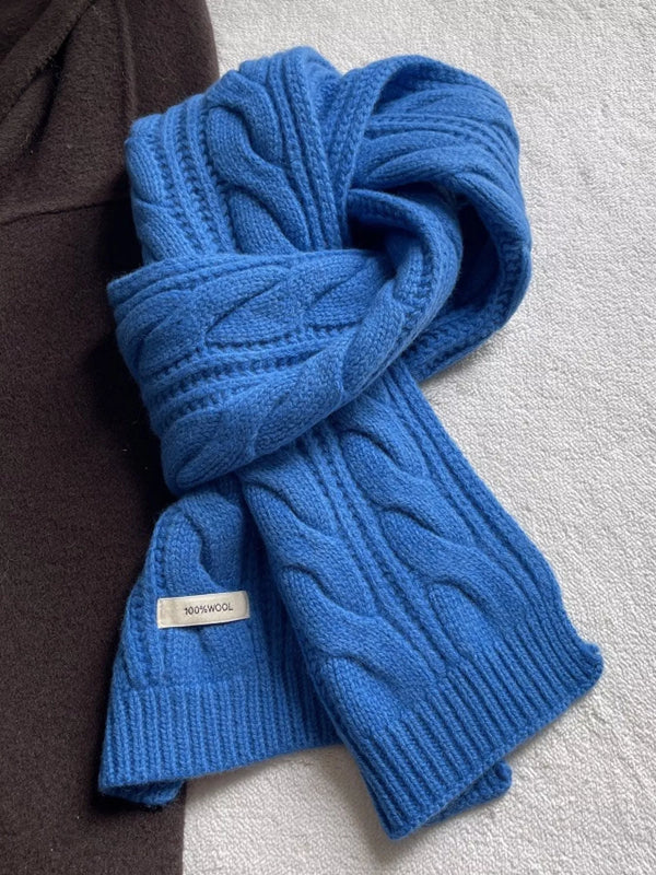Écharpe torsadée cable-knit 100 % laine
