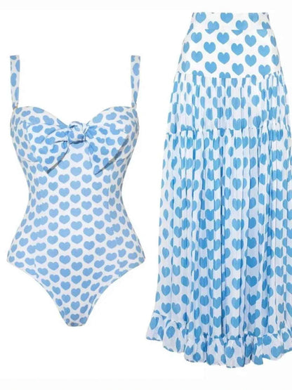 Ensemble maillot de bain imprimé et jupe assortie