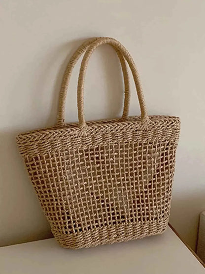 Grand sac en paille tressée