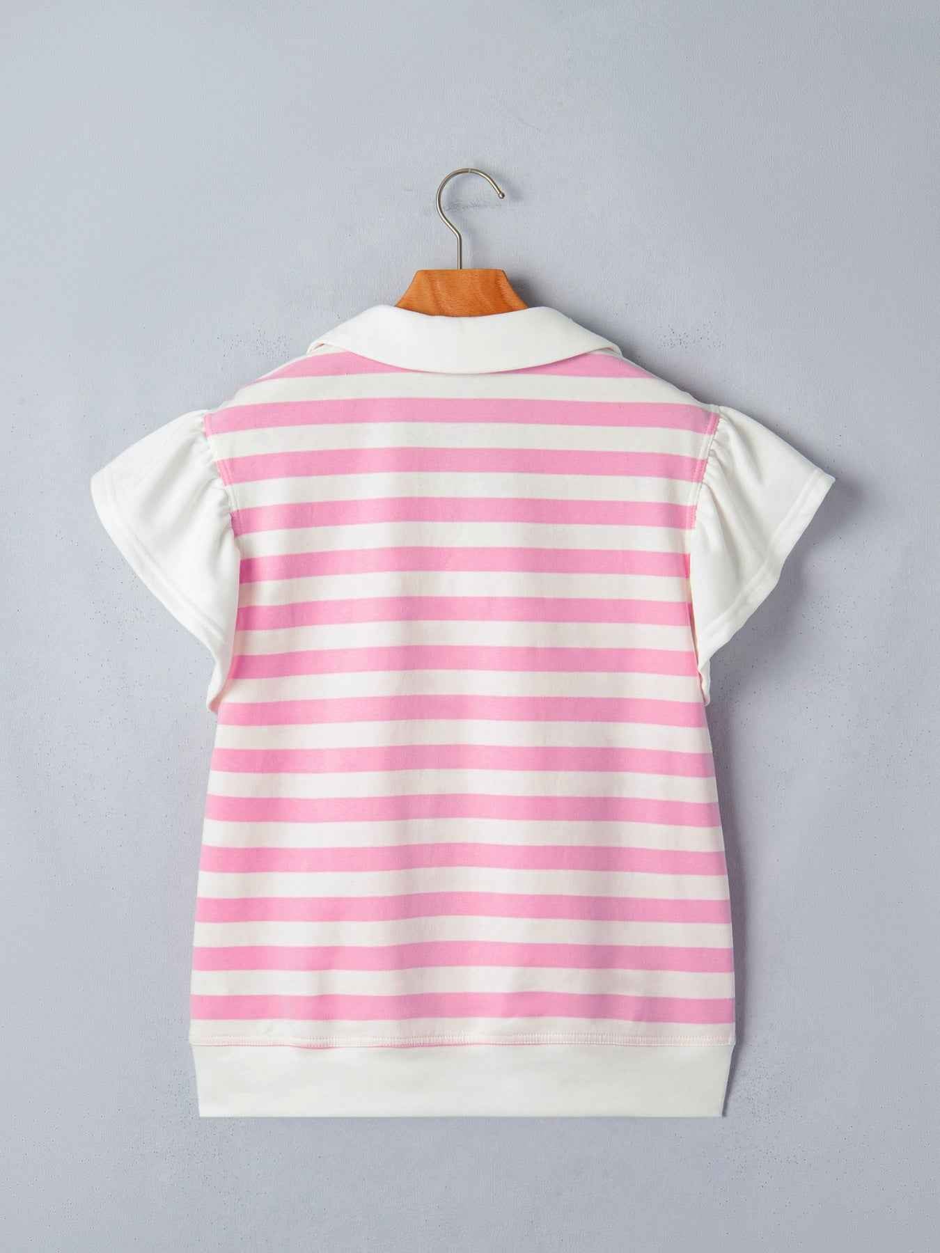 Blouse rayée à manches volantées