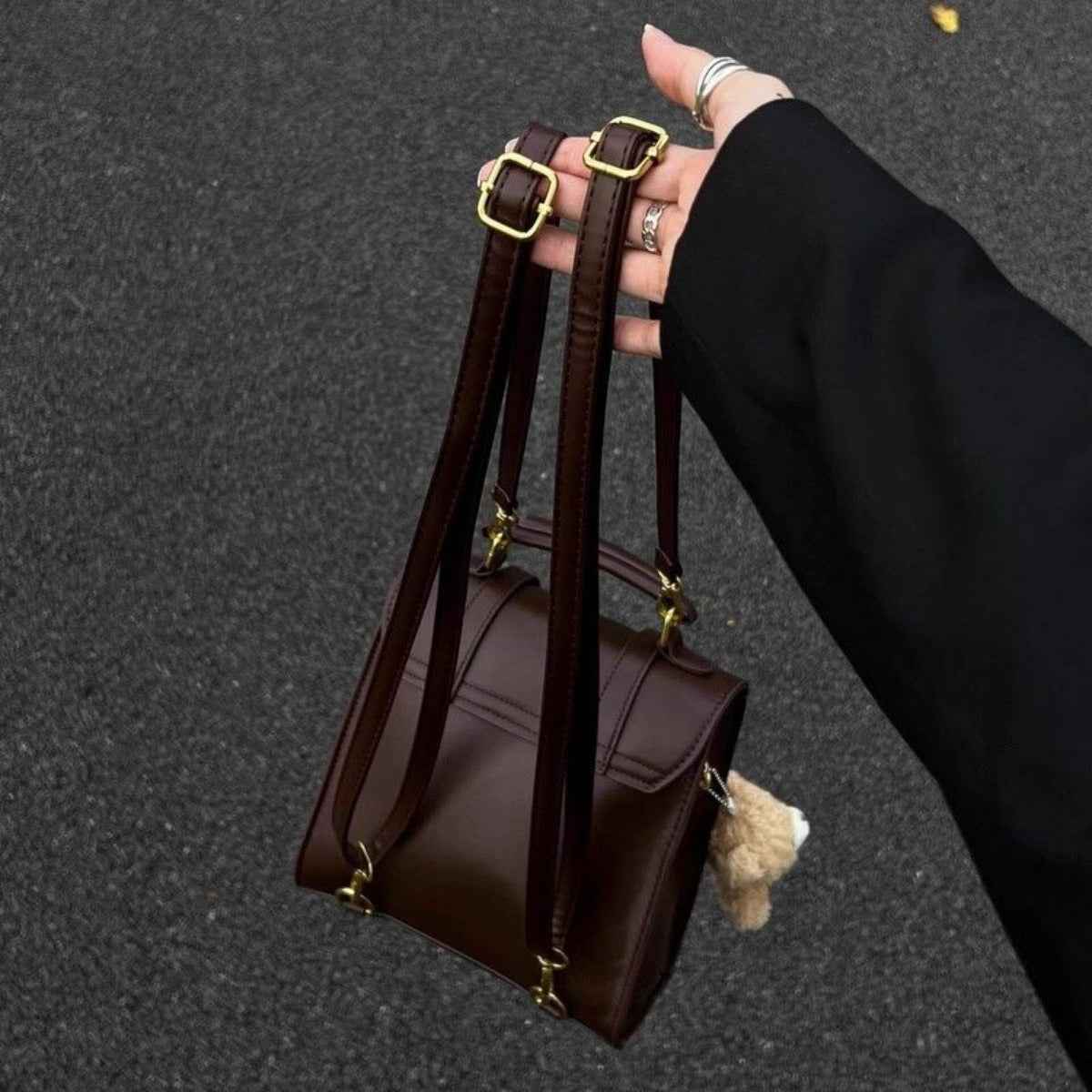 Mini sac à dos en cuir PU style vintage