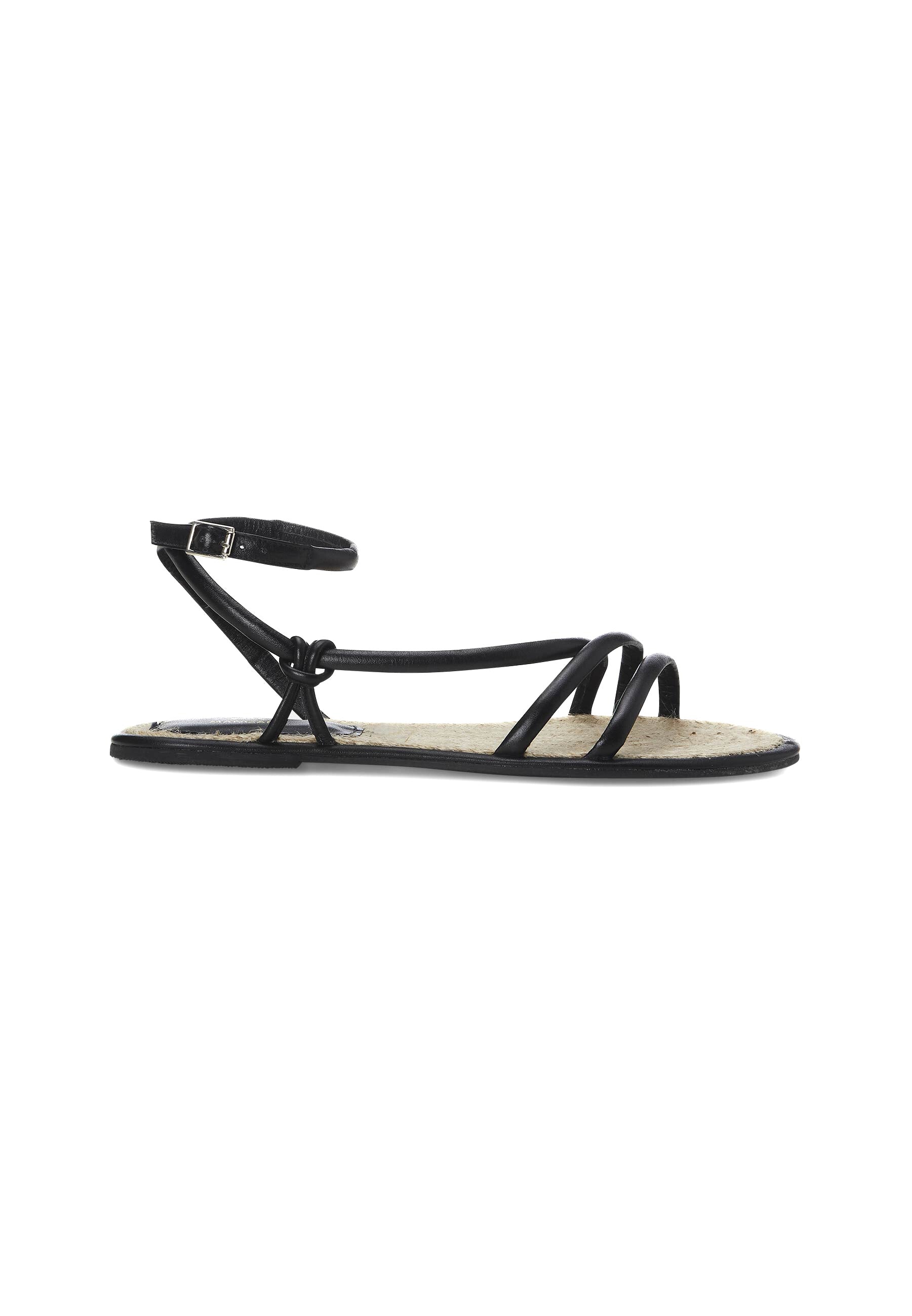 Sandales en cuir à brides noires MyParisMonaco