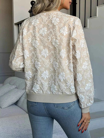 Veste légère zippée à imprimé floral