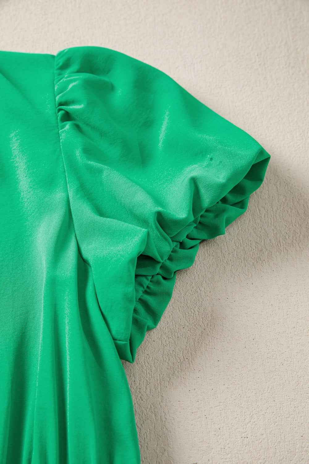 Robe maxi à volants étagés et manches bouffantes