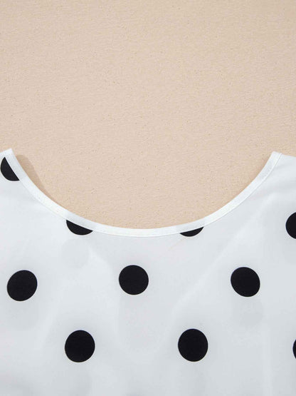Blouse à pois manches longues