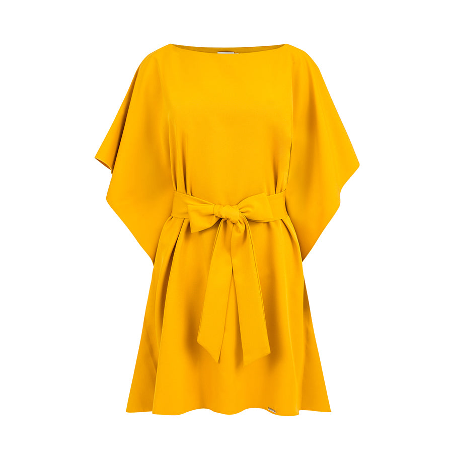 Robe papillon avec ceinture coloris miel — modèle Sofia