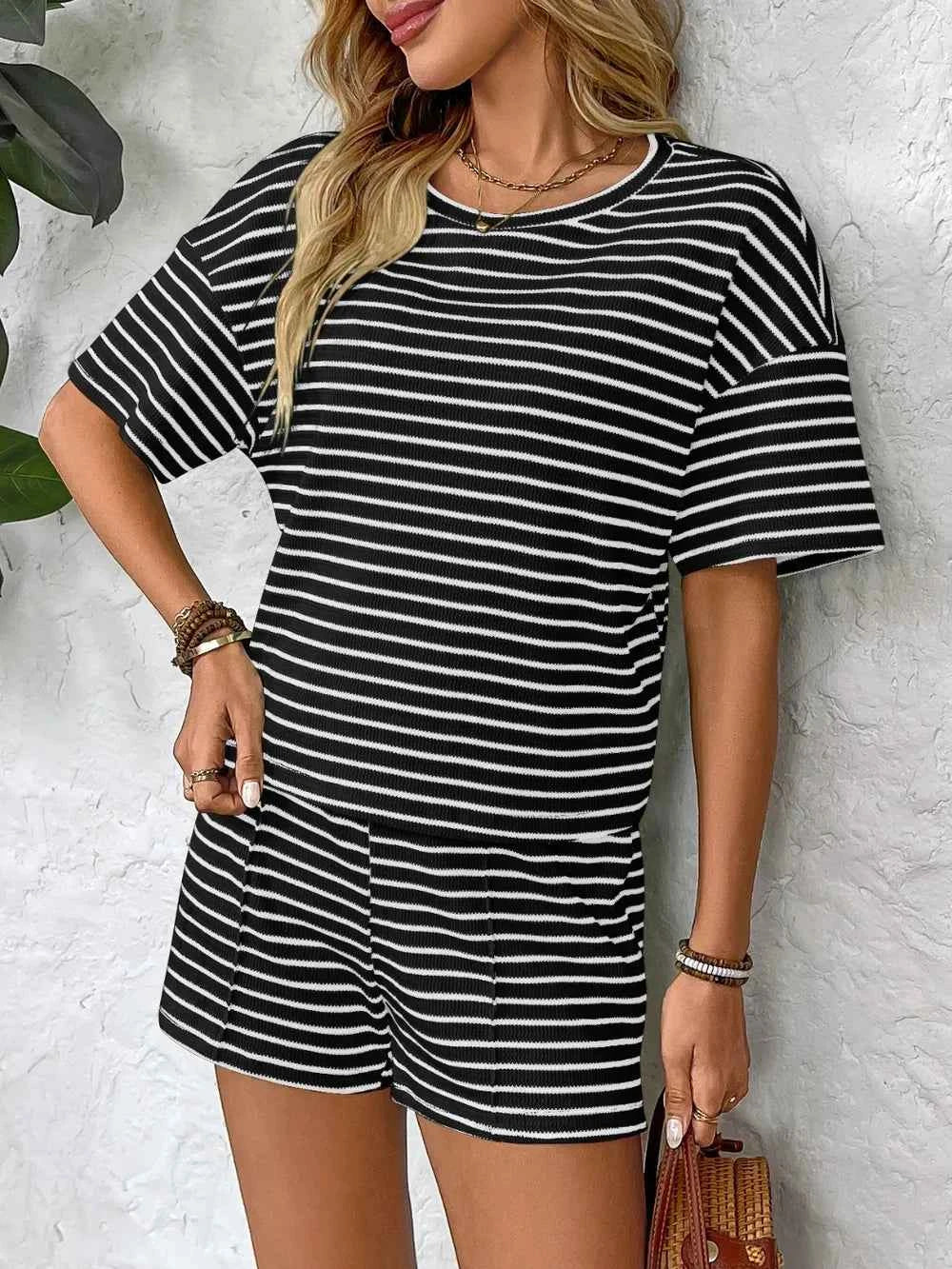 Ensemble top rayé et short