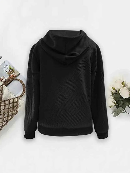 Veste à capuche zippée texturée