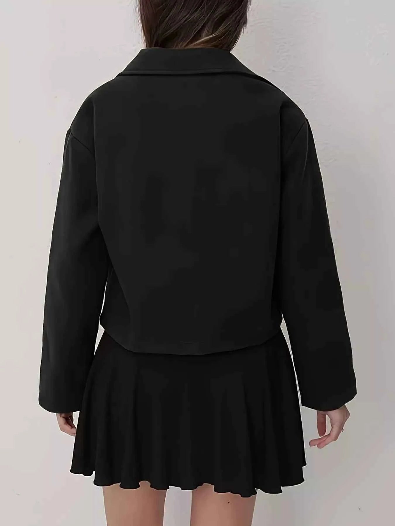 Veste courte zippée à poches