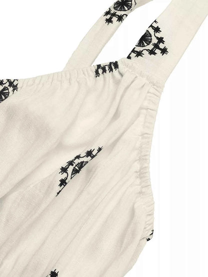 Robe midi à imprimé avec bretelles larges et poches