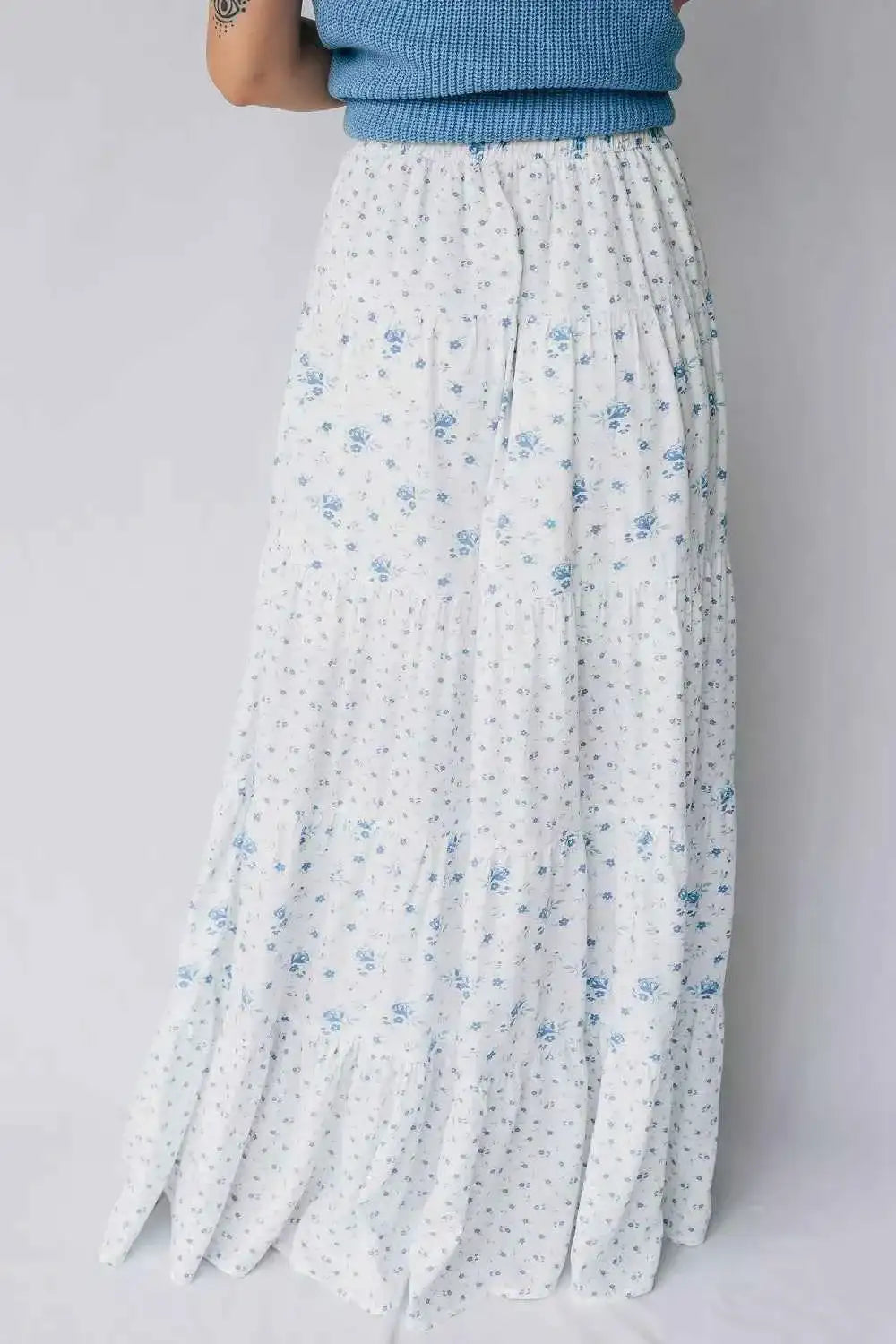Jupe longue boho à taille haute et imprimé floral