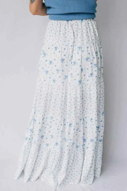 Jupe longue boho à taille haute et imprimé floral