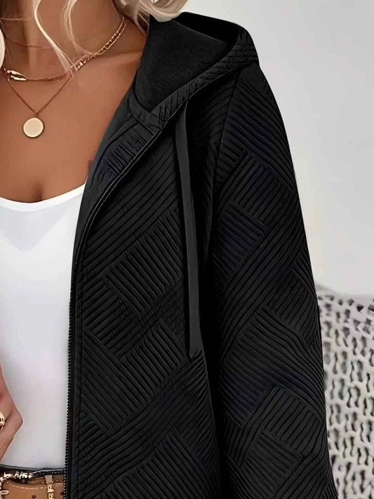 Veste à capuche zippée texturée