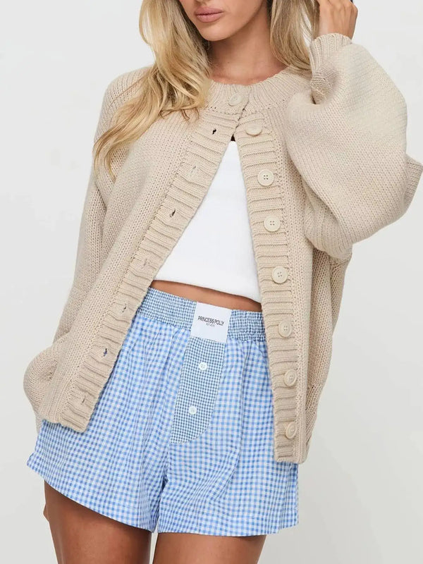 Gilet en grosse maille boutonné