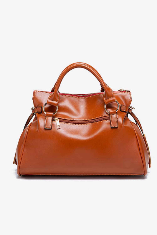 Sac à main en cuir à pompons