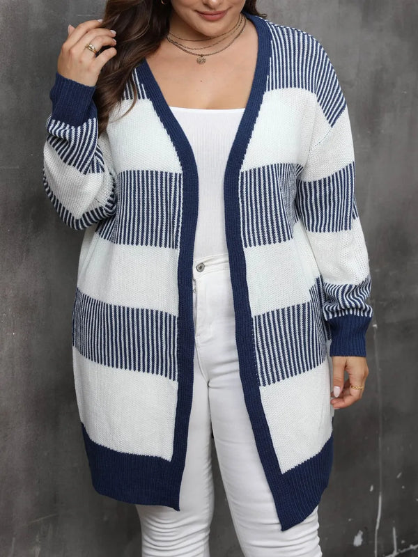 Gilet grande taille à manches longues ouvert