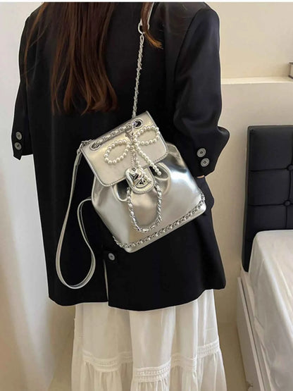Pearl Decor Backpack Bag