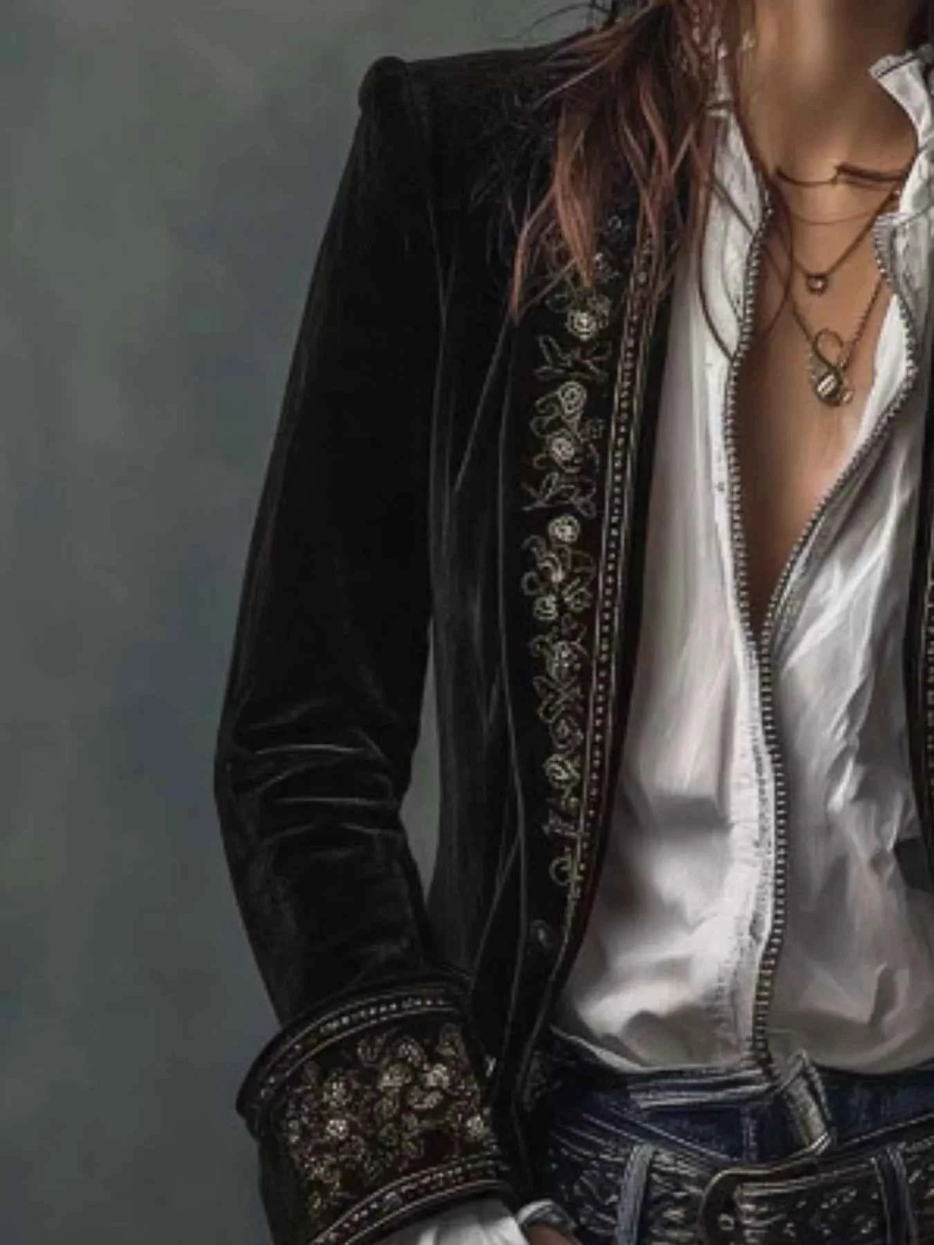 Veste boutonnée à imprimé floral