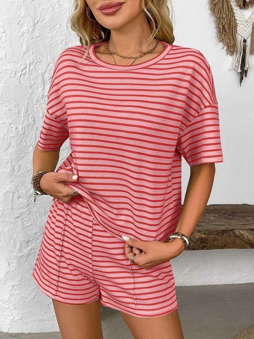 Ensemble top rayé et short