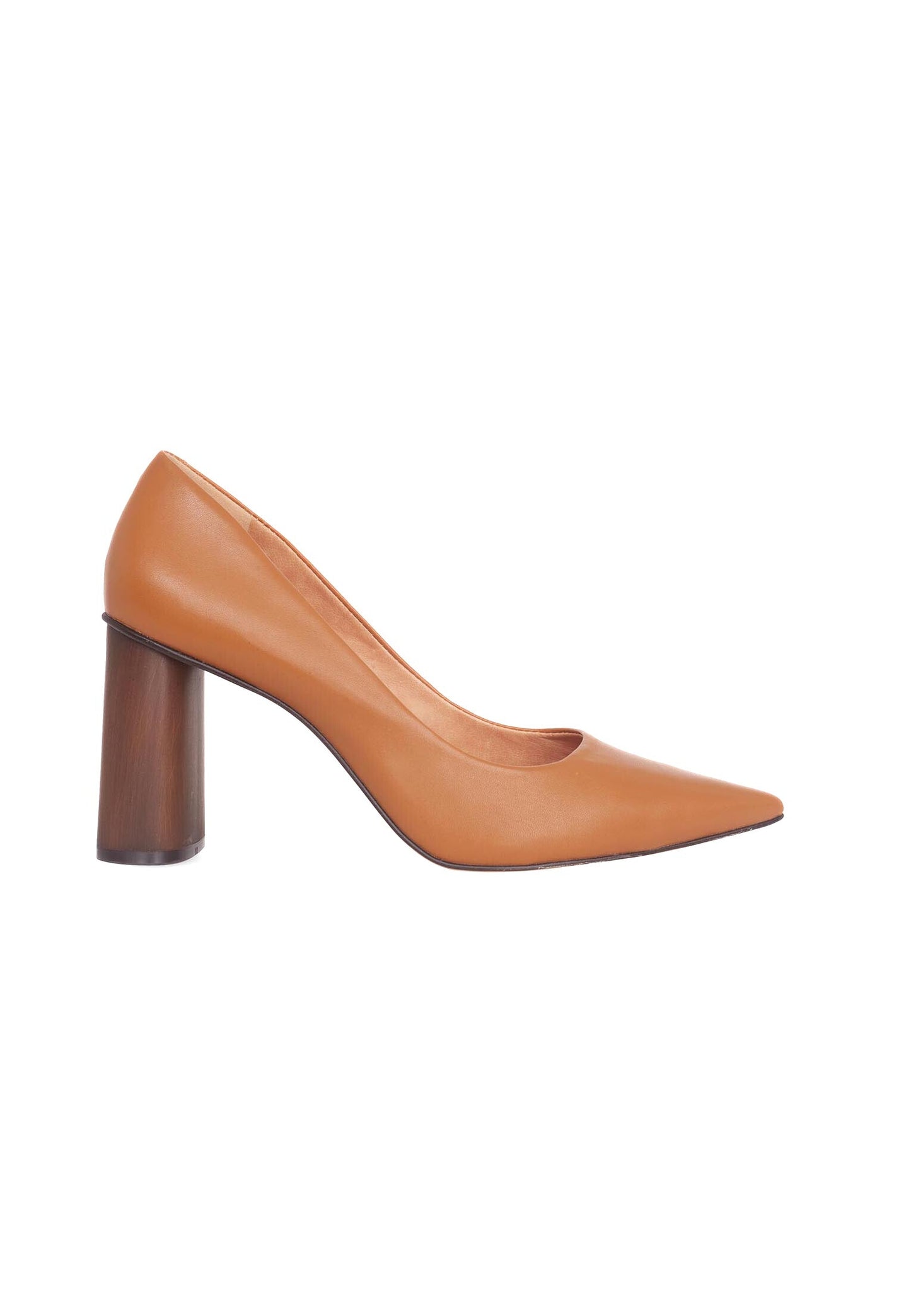 Escarpins en cuir marron à talon bloc MyParisMonaco
