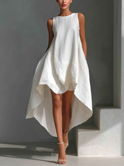Robe sans manches à ourlet asymétrique